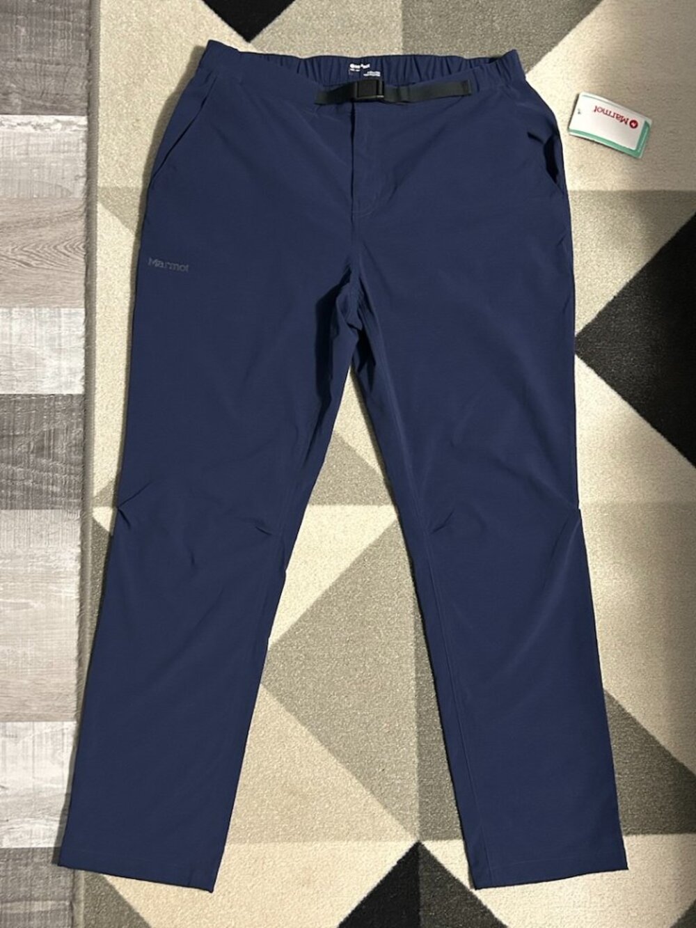 NWT Marmot Navy Kodachrome Adjustable Belted Waist Hiking Travel Pants Wmn's 14